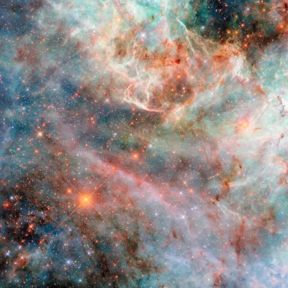 Hubble Captures Colorful Nebula in Large Magellanic Cloud