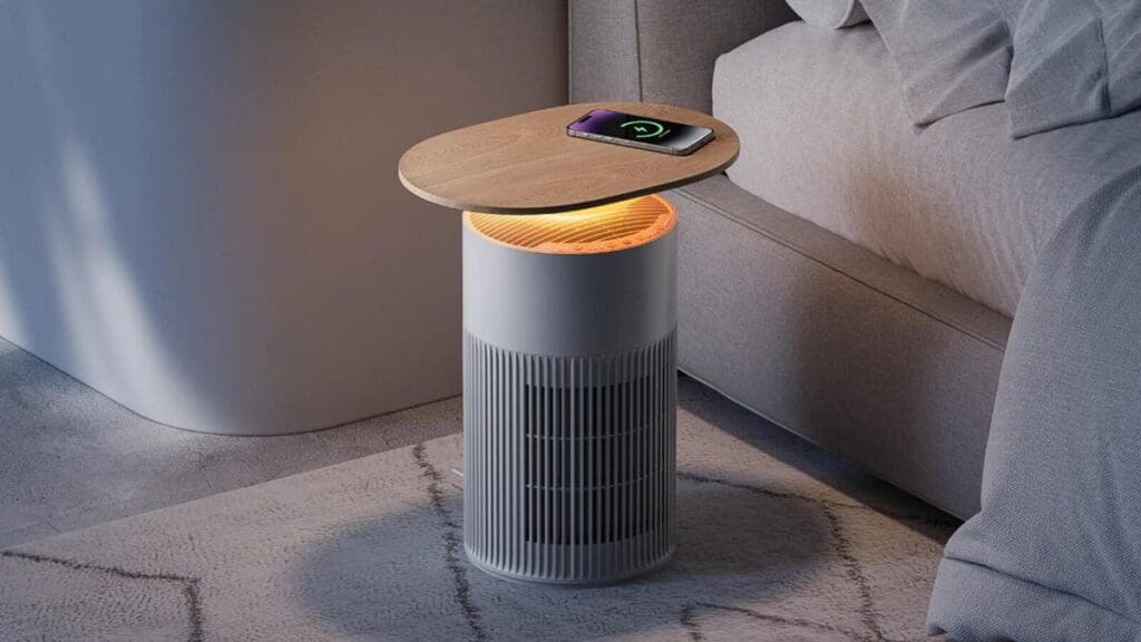 SwitchBot’s new air purifier is also a table, phone charger, and a lamp