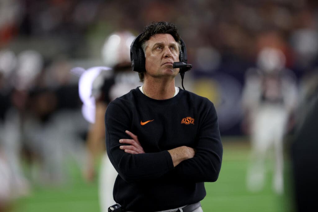 Oklahoma State coach Mike Gundy was head-butted by his cattle during bye week, dealing with bloody eye