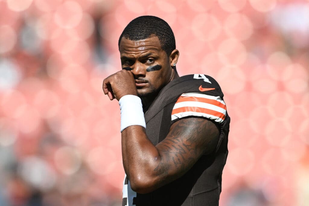 Deshaun Watson leaves Browns-Bengals game on cart in tears with Achilles injury