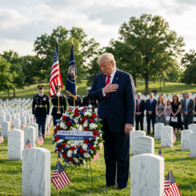 “Memorial Day Tribute: Trump Recognizes Troops Fallen in Iran War”
